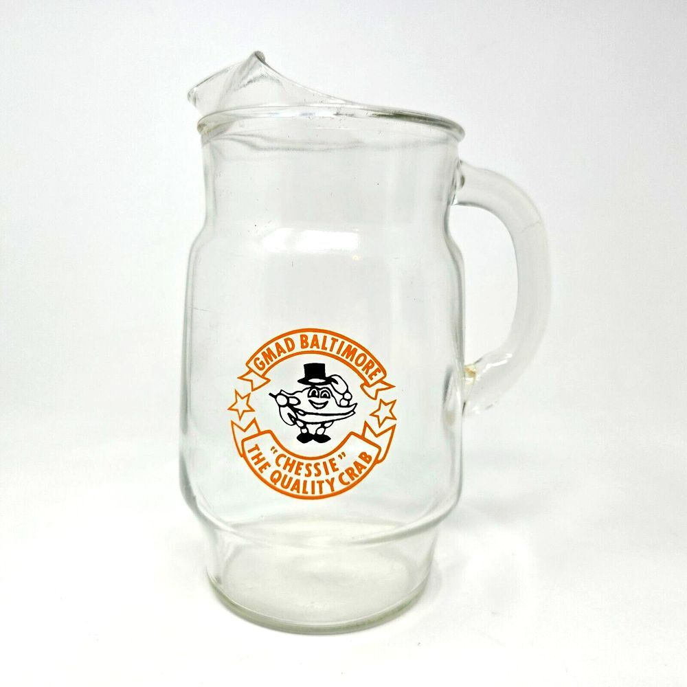 Baltimore‎ General Motors GMAD Chessie the Crab 10" Glass Pitcher